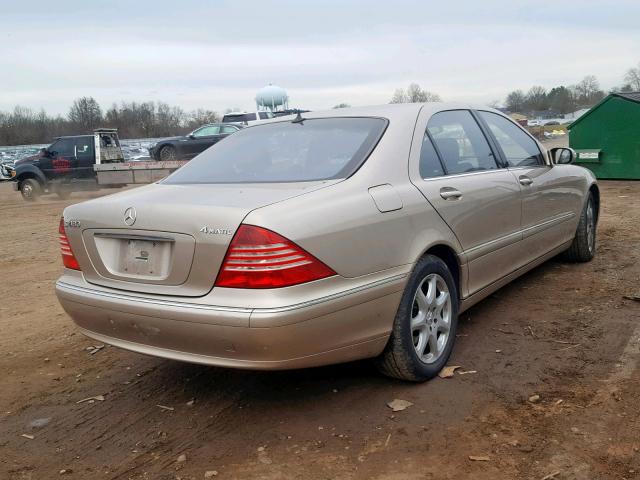 WDBNG83JX3A368574 - 2003 MERCEDES-BENZ S 430 4MAT TAN photo 4