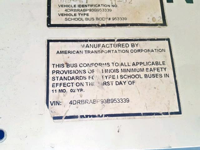 4DRBRABP93B953339 - 2003 IC CORPORATION 3000 黄色 照片 10