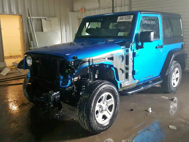 1C4AJWAG2GL112274 - 2016 JEEP WRANGLER S BLUE photo 2