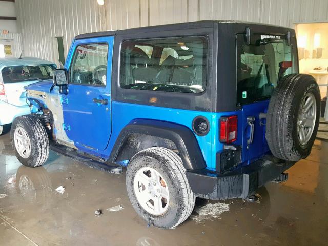 1C4AJWAG2GL112274 - 2016 JEEP WRANGLER S BLUE photo 3