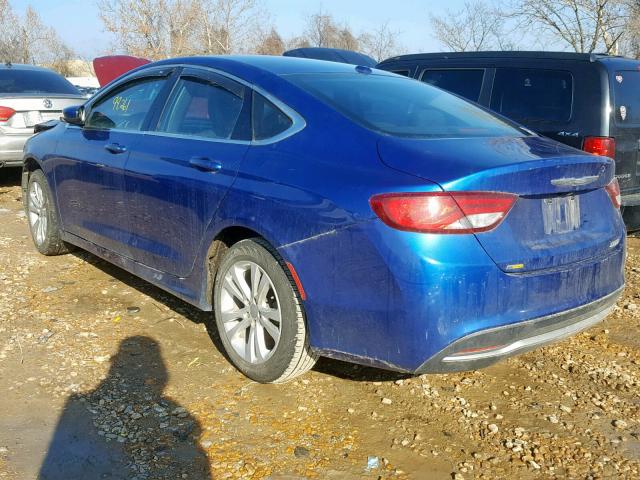 1C3CCCAB6FN681108 - 2015 CHRYSLER 200 LIMITE BLUE photo 3