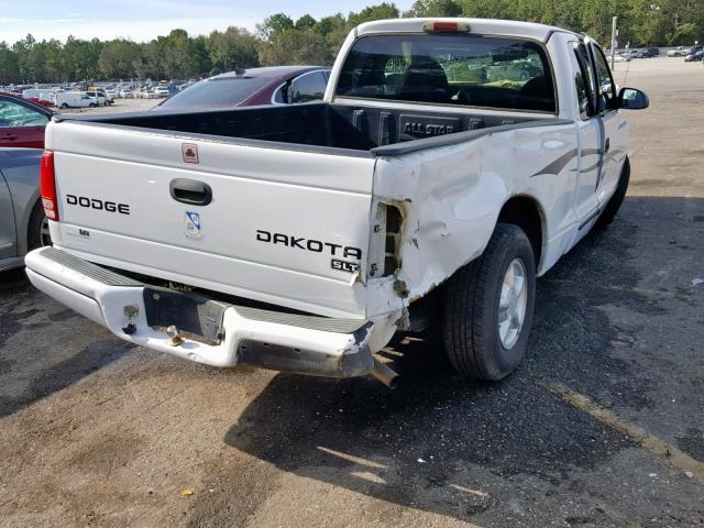 1B7GL22X9XS316250 - 1999 DODGE DAKOTA WHITE photo 4