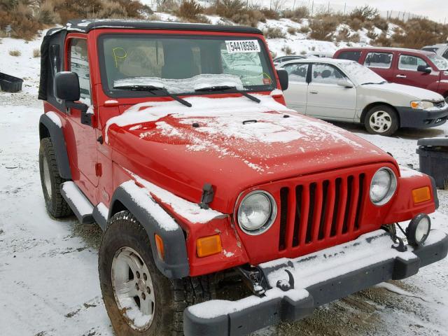 1J4FA49S14P777636 - 2004 JEEP WRANGLER / RED photo 1