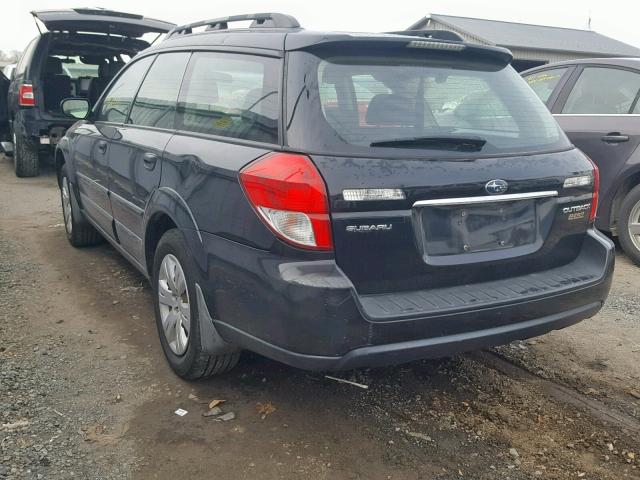 4S4BP60C187321092 - 2008 SUBARU OUTBACK BLACK photo 3