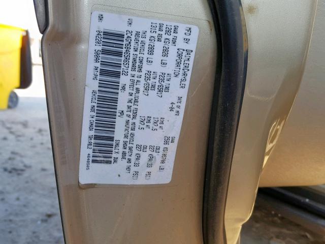 2C4GM68465R657122 - 2005 CHRYSLER PACIFICA T BEIGE photo 10