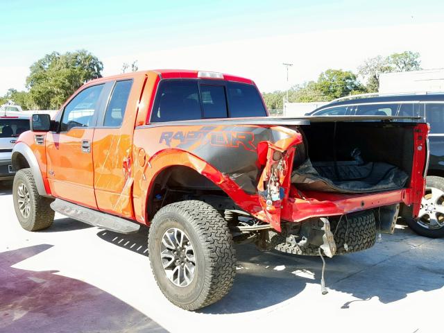 1FTEX1R65CFC18029 - 2012 FORD F150 SVT R RED photo 3