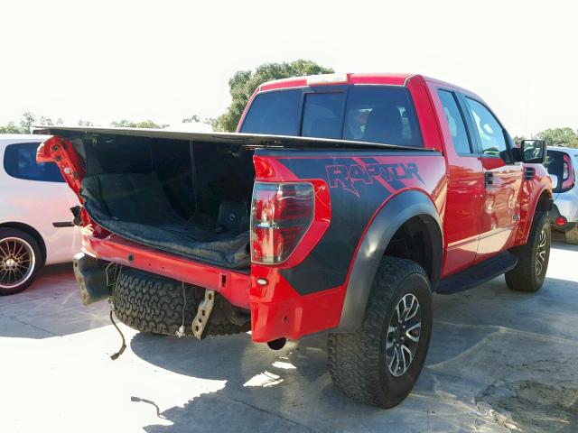 1FTEX1R65CFC18029 - 2012 FORD F150 SVT R RED photo 4