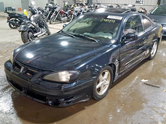 1G2NW12E8XM794224 - 1999 PONTIAC GRAND AM G BLACK photo 2