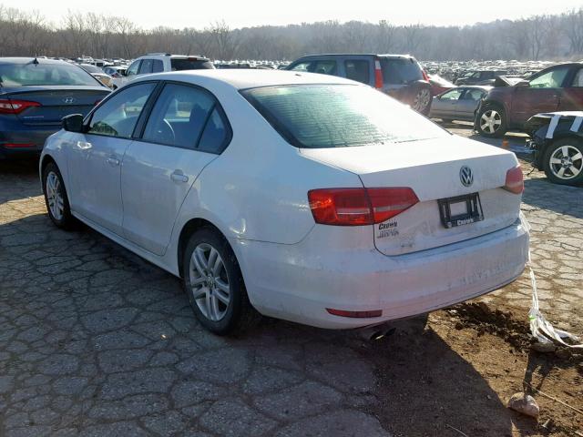 3VW1K7AJ0FM201818 - 2015 VOLKSWAGEN JETTA BASE Սպիտակ լուսանկար 3