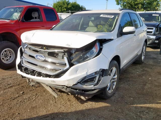 2FMTK3J82FBB34248 - 2015 FORD EDGE SEL WHITE photo 2