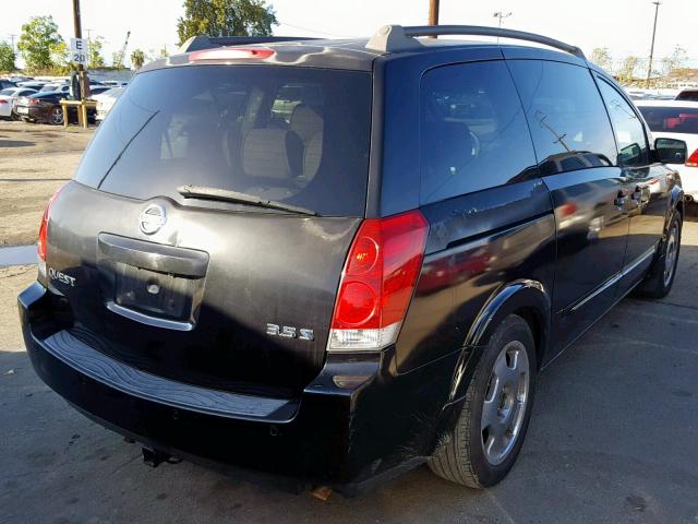 5N1BV28UX5N126921 - 2005 NISSAN QUEST S BLACK photo 4