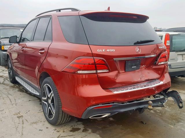 4JGDA5GB2GA694578 - 2016 MERCEDES-BENZ GLE 400 4M BURGUNDY photo 3