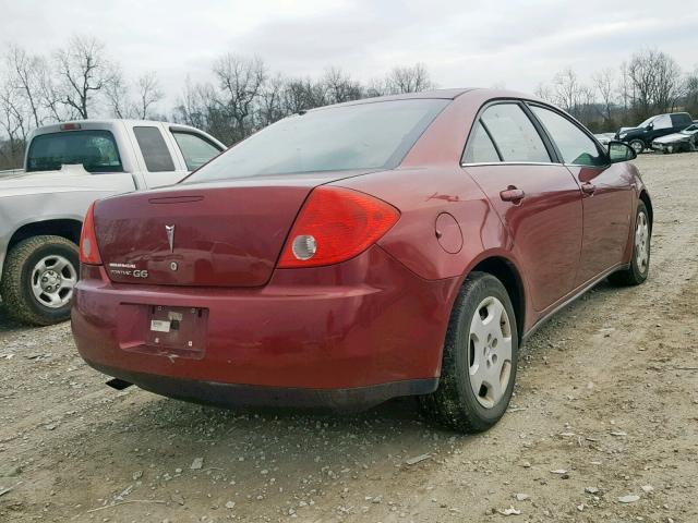 1G2ZF57B184300892 - 2008 PONTIAC G6 VALUE L MAROON photo 4