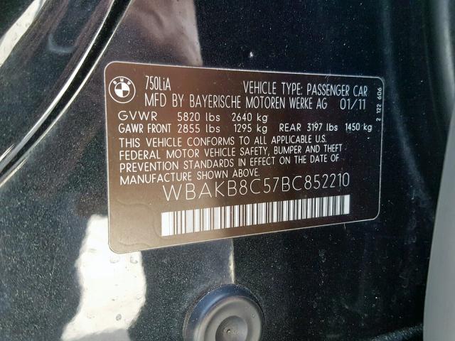 WBAKB8C57BC852210 - 2011 BMW ALPINA B7 BLACK photo 10