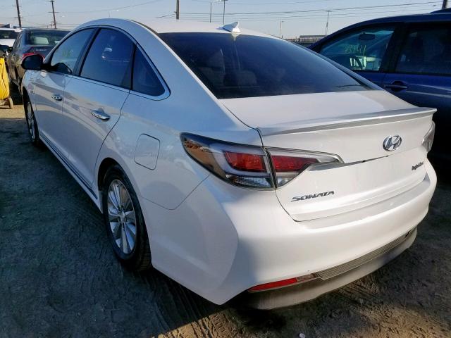 KMHE24L10HA045839 - 2017 HYUNDAI SONATA HYB WHITE photo 3