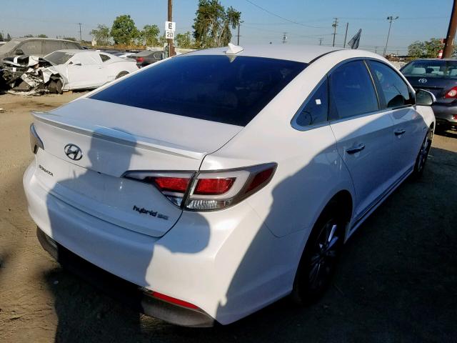 KMHE24L10HA045839 - 2017 HYUNDAI SONATA HYB WHITE photo 4