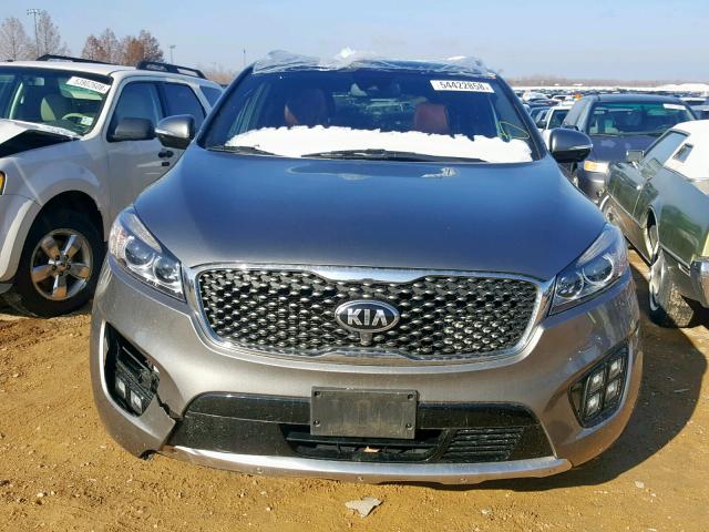 5XYPK4A17GG028910 - 2016 KIA SORENTO SX SILVER photo 9