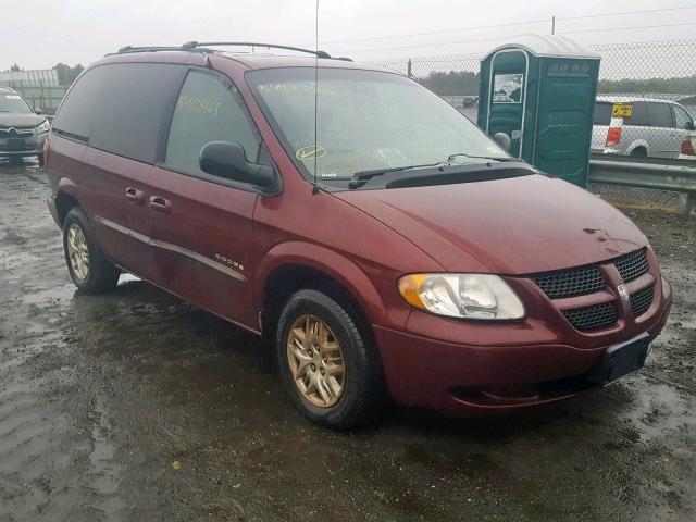 1B4GP45R91B142312 - 2001 DODGE CARAVAN SP MAROON photo 1