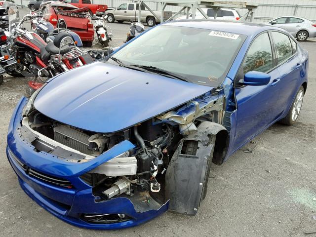 1C3CDFBA4DD333086 - 2013 DODGE DART SXT BLUE photo 2