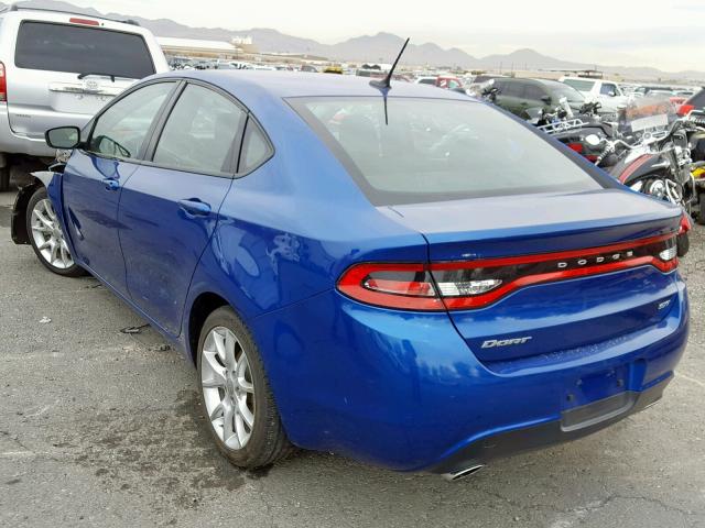 1C3CDFBA4DD333086 - 2013 DODGE DART SXT BLUE photo 3