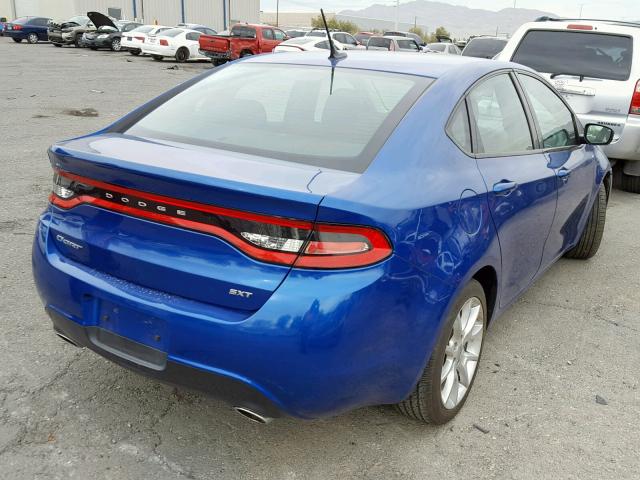 1C3CDFBA4DD333086 - 2013 DODGE DART SXT BLUE photo 4