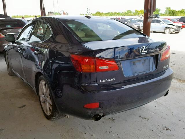 JTHBK262572046766 - 2007 LEXUS IS 250 BLUE photo 3