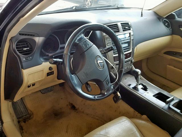 JTHBK262572046766 - 2007 LEXUS IS 250 BLUE photo 9