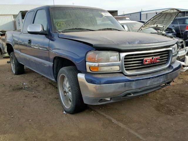 2GTEK19T121209466 - 2002 GMC NEW SIERRA BLUE photo 1