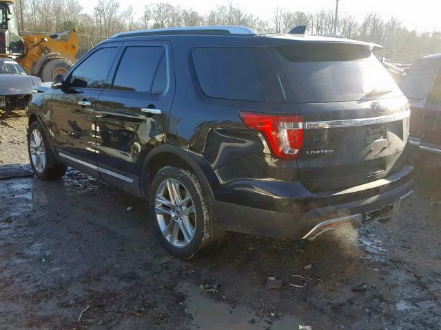 1FM5K8F88HGC75304 - 2017 FORD EXPLORER L BLACK photo 3