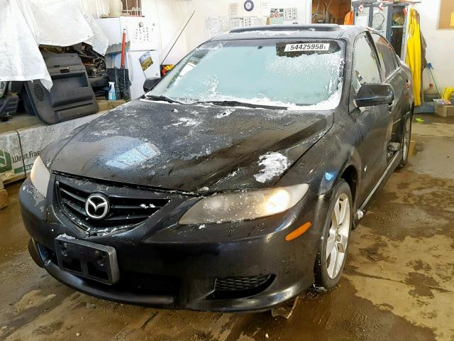 1YVHP85D055M48705 - 2005 MAZDA 6 S BLACK photo 2