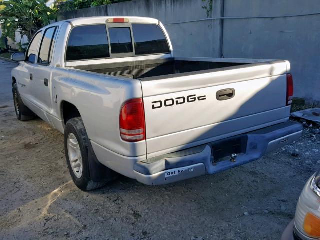 1B7GL2AX31S157864 - 2001 DODGE DAKOTA QUA SILVER photo 3