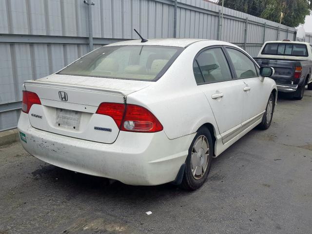 JHMFA36226S018898 - 2006 HONDA CIVIC HYBR WHITE photo 4