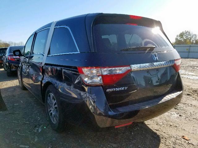 5FNRL5H41CB137330 - 2012 HONDA ODYSSEY EX BLUE photo 3