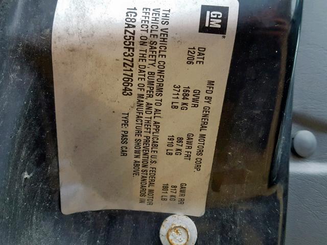 1G8AZ55F37Z176643 - 2007 SATURN ION LEVEL BLUE photo 10