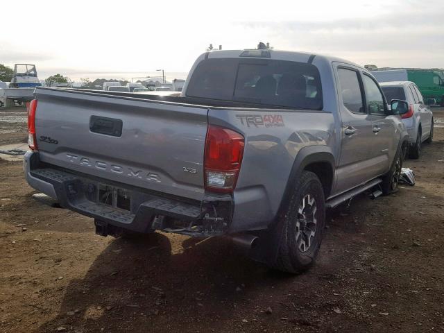 3TMCZ5AN0HM076627 - 2017 TOYOTA TACOMA DOU ნაცრისფერი ფოტო 4