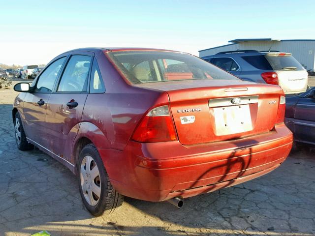 1FAFP34N05W207186 - 2005 FORD FOCUS ZX4 BURGUNDY photo 3