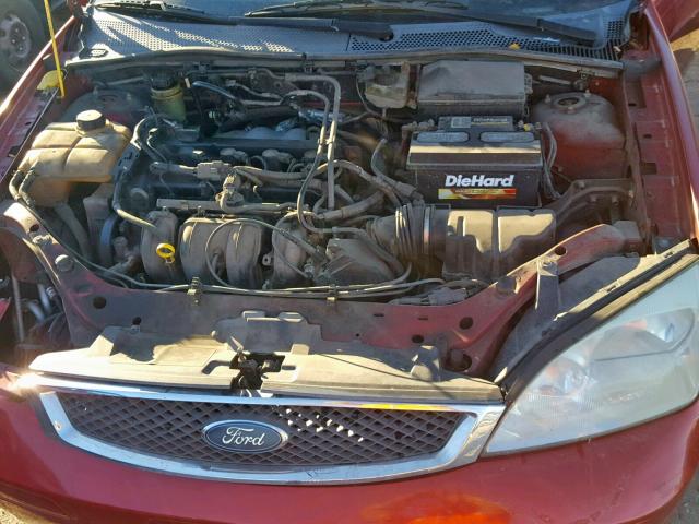 1FAFP34N05W207186 - 2005 FORD FOCUS ZX4 BURGUNDY photo 7