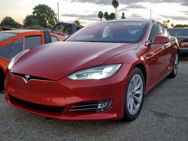 5YJSA1E28HF192240 - 2017 TESLA MODEL S RED photo 2