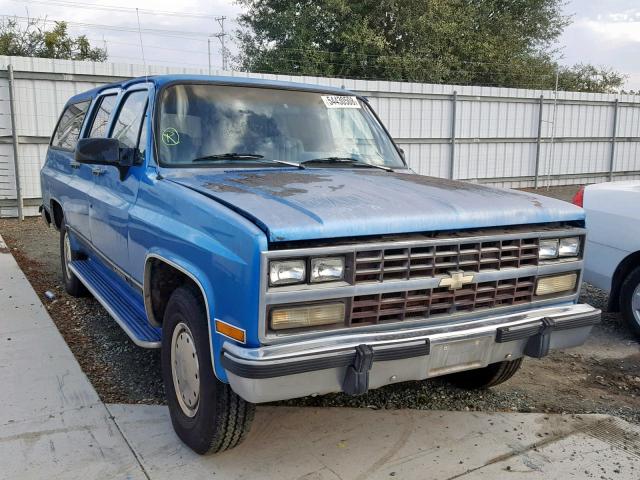 1GNGR26N3MF117570 - 1991 CHEVROLET SUBURBAN R BLUE photo 1