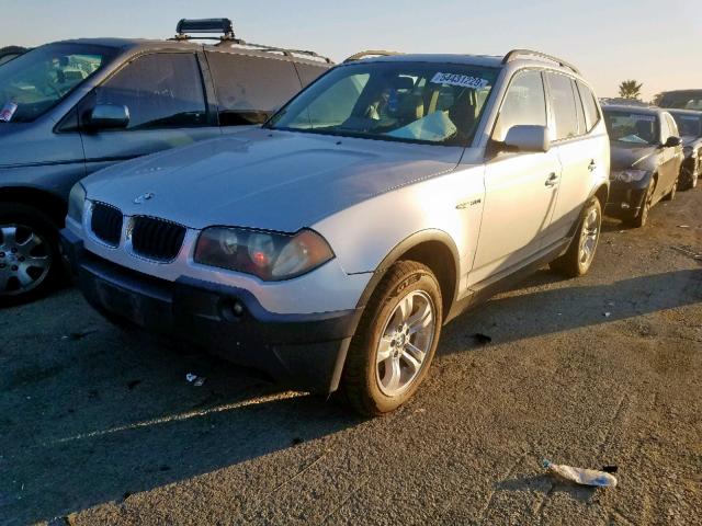 WBXPA93424WA61955 - 2004 BMW X3 3.0I SILVER photo 2