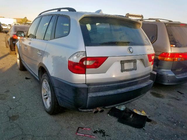 WBXPA93424WA61955 - 2004 BMW X3 3.0I SILVER photo 3