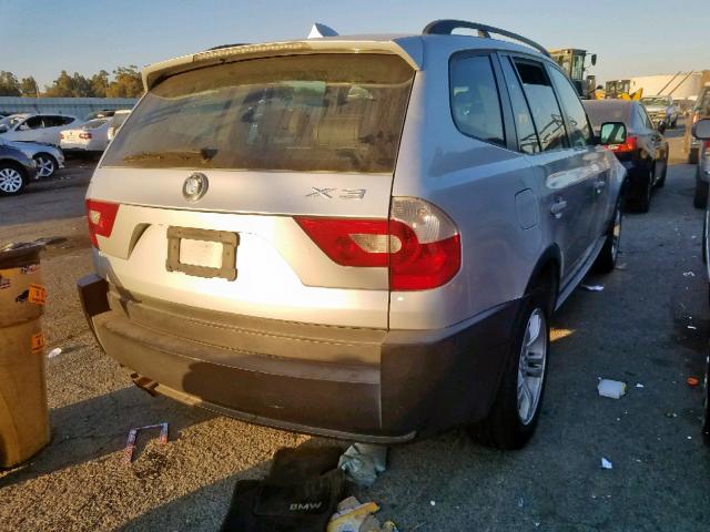 WBXPA93424WA61955 - 2004 BMW X3 3.0I SILVER photo 4