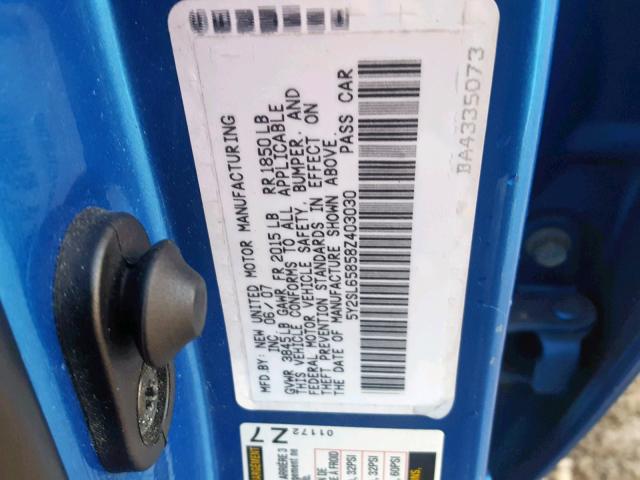 5Y2SL65858Z403030 - 2008 PONTIAC VIBE BLUE photo 10