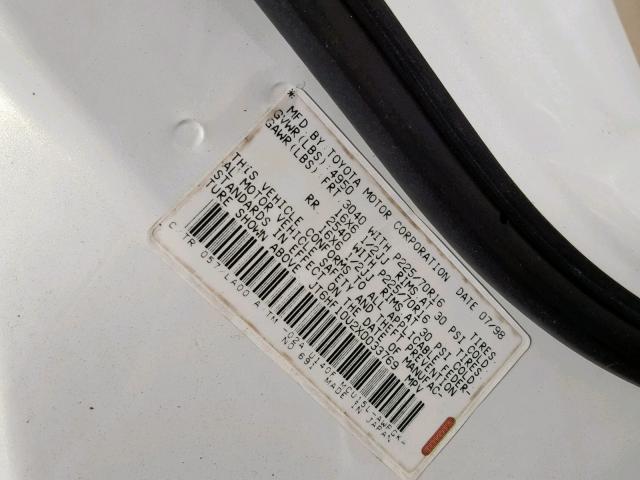 JT6HF10U2X0033769 - 1999 LEXUS RX 300 WHITE photo 10