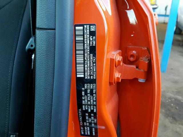 ZACCJBCB0HPE99505 - 2017 JEEP RENEGADE T ORANGE photo 10