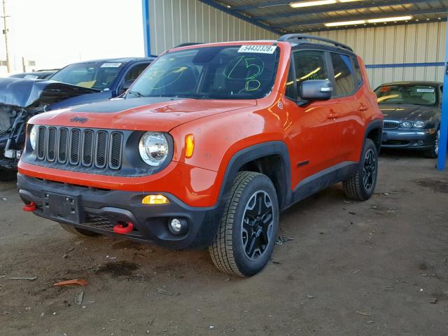 ZACCJBCB0HPE99505 - 2017 JEEP RENEGADE T ORANGE photo 2