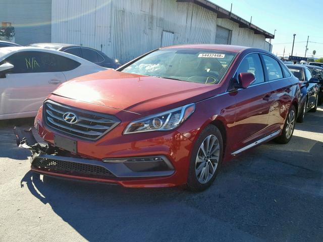 5NPE34AF9GH311947 - 2016 HYUNDAI SONATA SPO RED photo 2