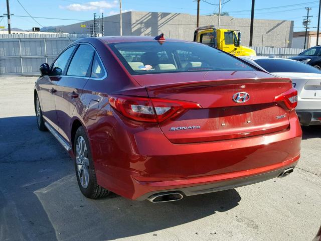 5NPE34AF9GH311947 - 2016 HYUNDAI SONATA SPO RED photo 3