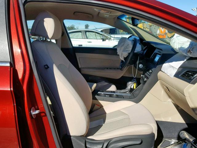 5NPE34AF9GH311947 - 2016 HYUNDAI SONATA SPO RED photo 5