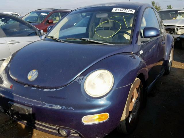 3VWDD21C7YM445478 - 2000 VOLKSWAGEN NEW BEETLE 蓝色 照片 2